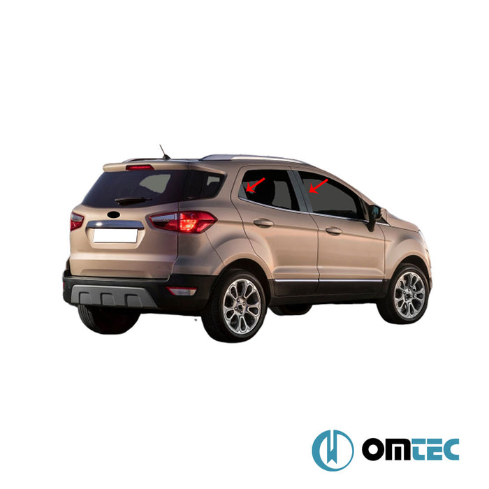 Pilier central - Baguette Chromée en inox (Noir) - 6 pièces - Ford Ecosport - SUV II - (2013 - )