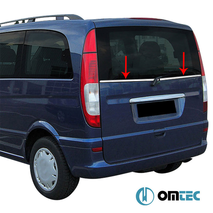 Rear Tailgate Window Trim 2 Pcs. S.Steel (Gloss) - Mercedes-Benz Vito - VAN W639 - (2003 - 2014)