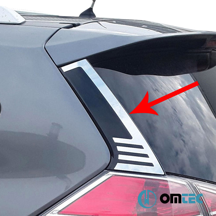 Spoiler Trim 2 Pcs. (Laser Cutting) S.Steel - Nissan X-Trail - SUV T32 - (2014 - 2021)