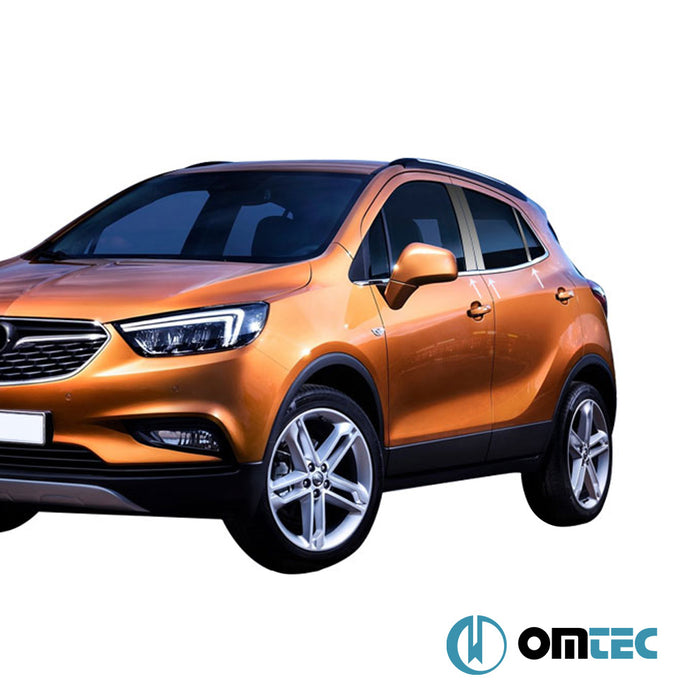 Pilier central - Baguette Chromée en inox (Noir) - 6 pièces - Opel Mokka X - SUV J13 - (2016 - 2020)