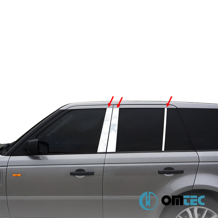 B-Pillar Cover 6 Pcs. S.Steel (Gloss) - Land Rover Range Rover Sport - SUV L320 - (2005 - 2013)