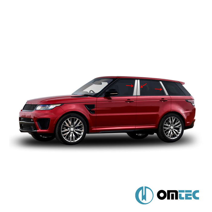 Pilier central - Baguette Chromée en inox (Brillant) - 6 pièces - Land Rover Range Rover Sport - SUV L494 - (2013 - )