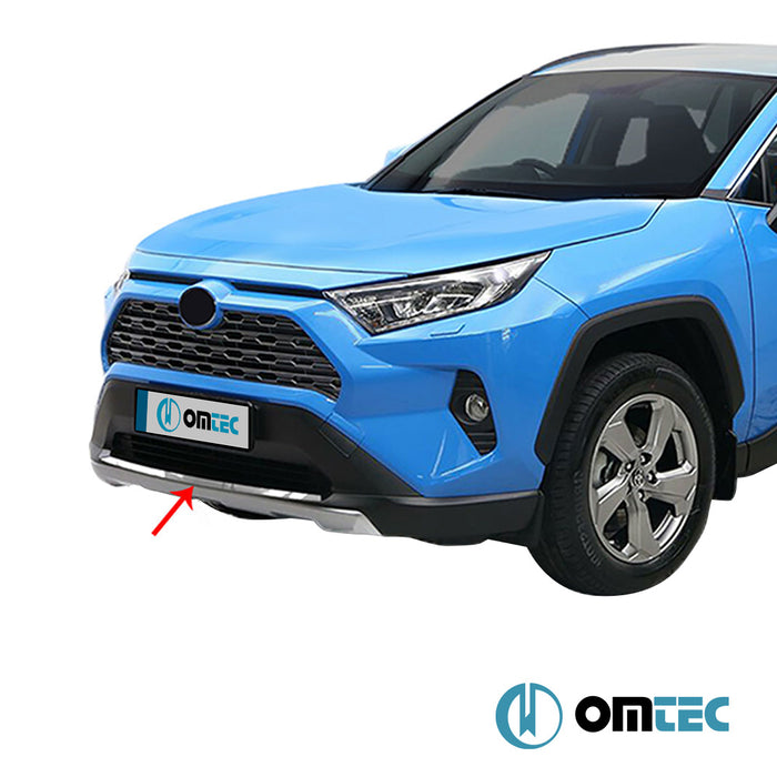 Pare chocs avant - Baguette chromée en inox (Brillant) - 1 Pièce - Toyota Rav4 - SUV XA50 - (2018 - )