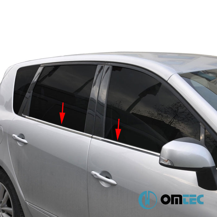 Cam Çıtası 4 Prç. P.Çelik (Parlak) - Renault Scenic - MPV III FL - (2013 - 2015)