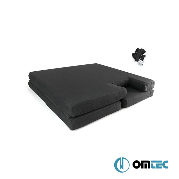 Foldable Front Cab Camper Mattress (Black) 1 Pcs. RHD (6 cm Foam/22 Density/1.8 cm MDF) - Ford Transit - VAN FA FL - (2006 - 2014)